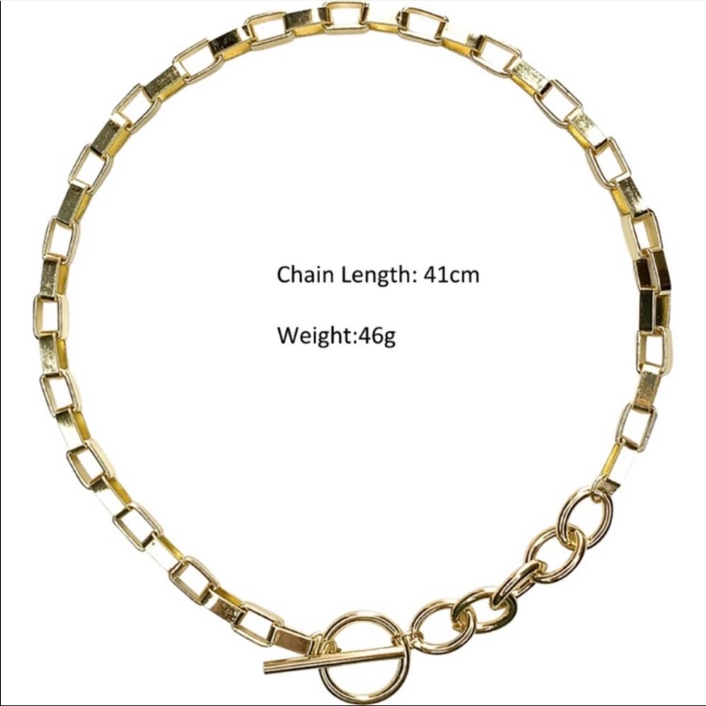 NEW 18K YELLOW GOLD CHUNKY CHAIN NECKLACE, NICE NECKLACE, CUTE NECKLACE - Picture 6 of 7